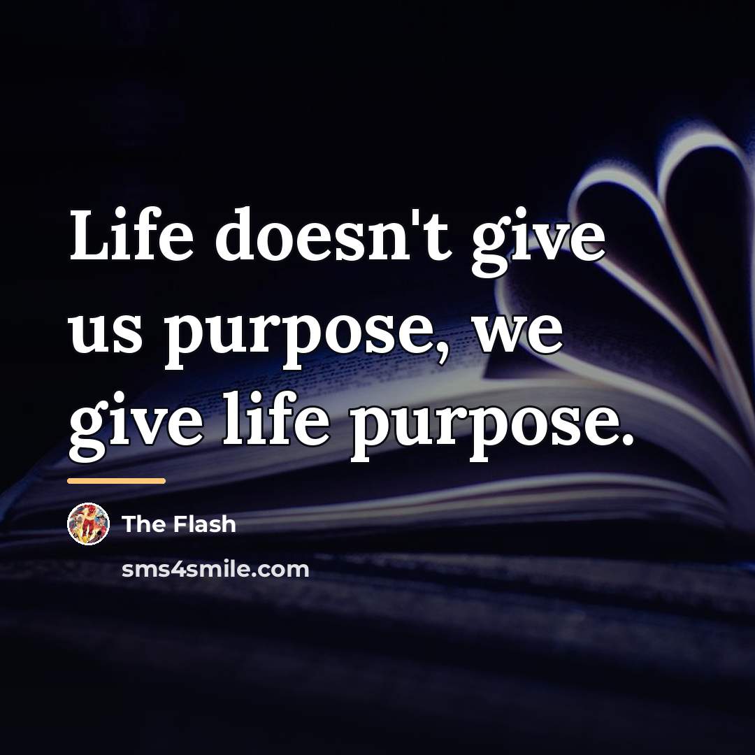 “Life doesn't give us purpose, we give life purpose.…” quote by The Flash
