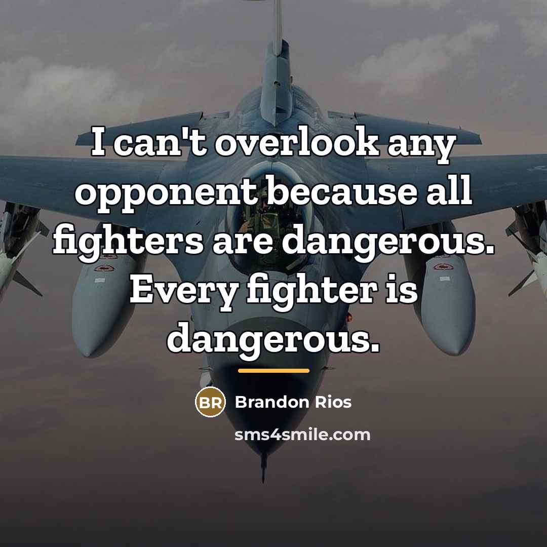 “I can't overlook any opponent because all fighters are dangerous.…” quote by Brandon Rios