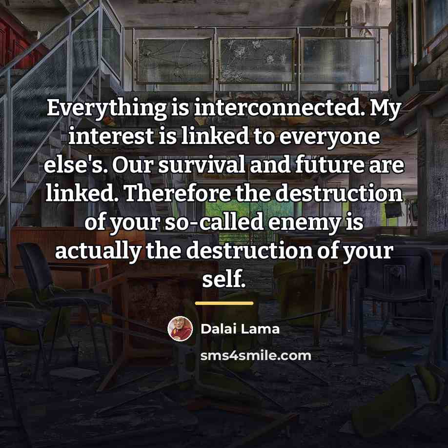 “Everything is interconnected. My interest is linked to everyone else's.…” quote by Dalai Lama