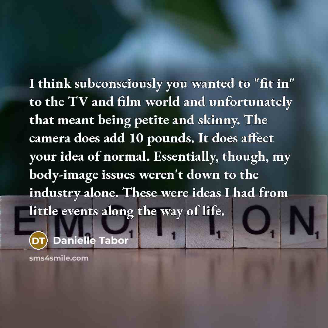 “I think subconsciously you wanted to "fit in" to the…” quote by Danielle Tabor