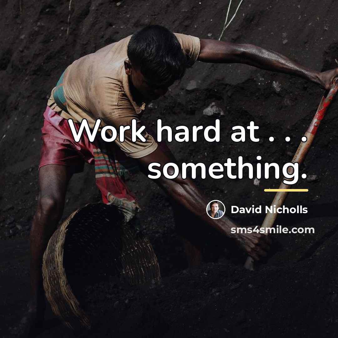 “Work hard at . . . something.…” quote by David Nicholls