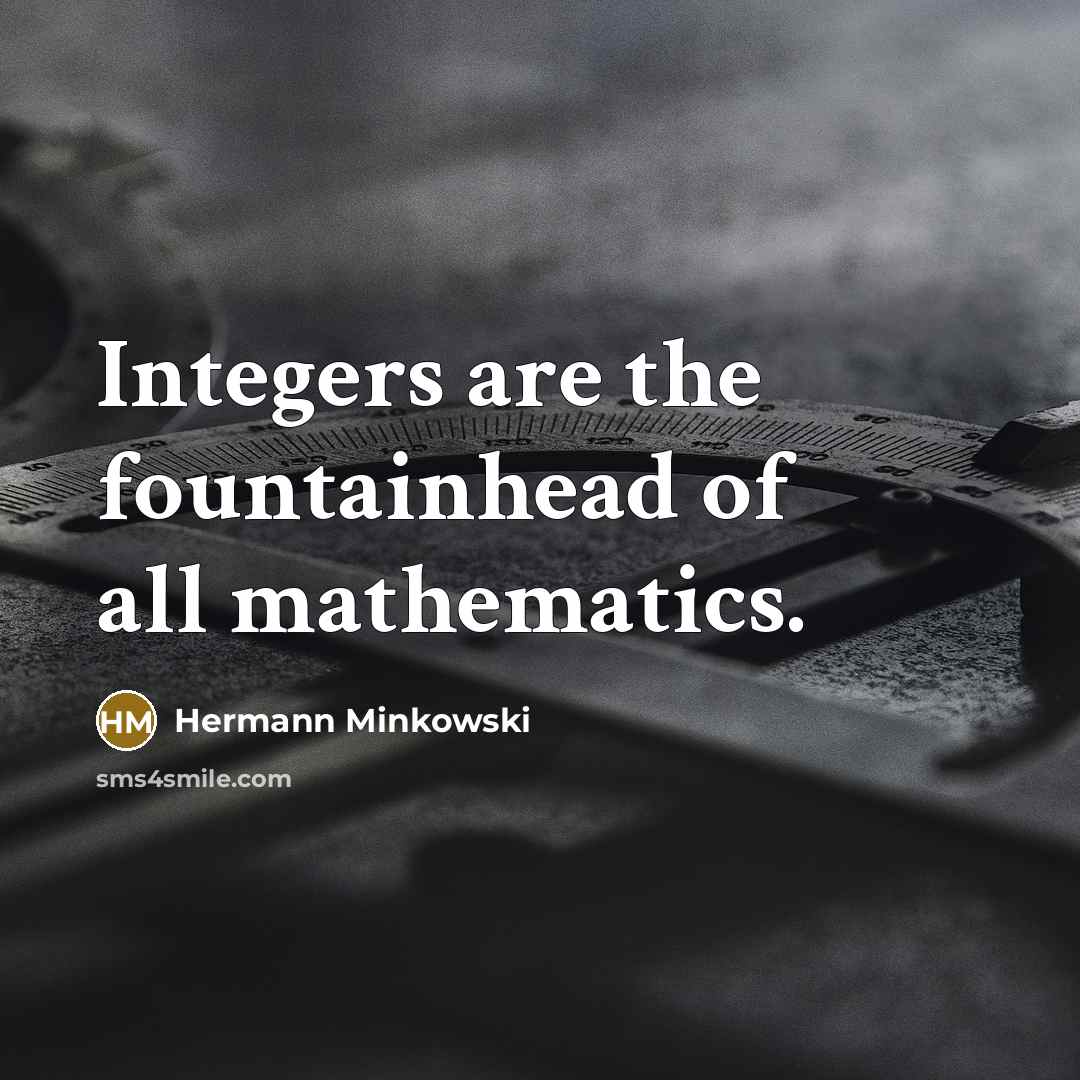 “Integers are the fountainhead of all mathematics.…” quote by Hermann Minkowski