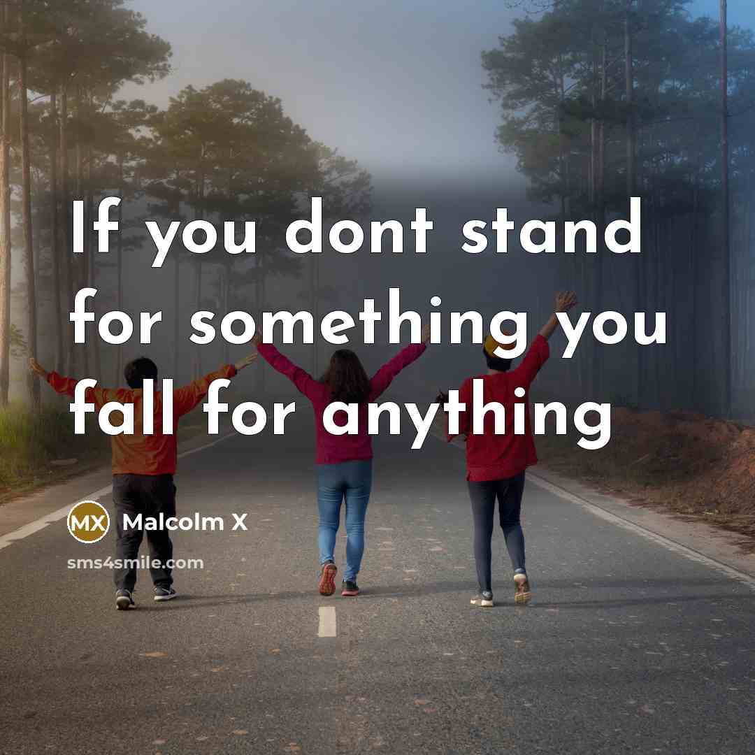 “If you dont stand for something you fall for anything…” quote by Malcolm X