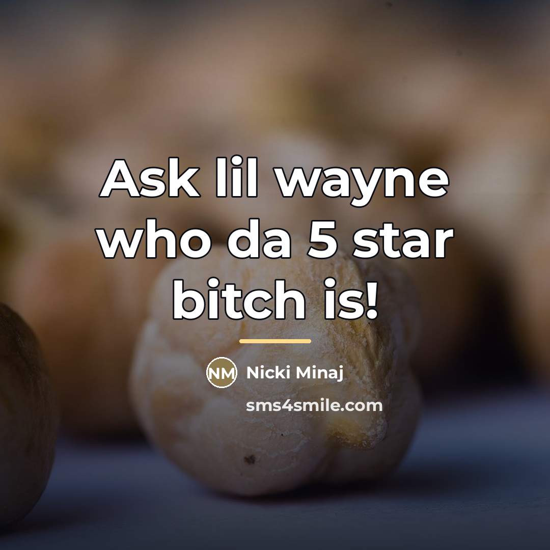 “Ask lil wayne who da 5 star bitch is!…” quote by Nicki Minaj