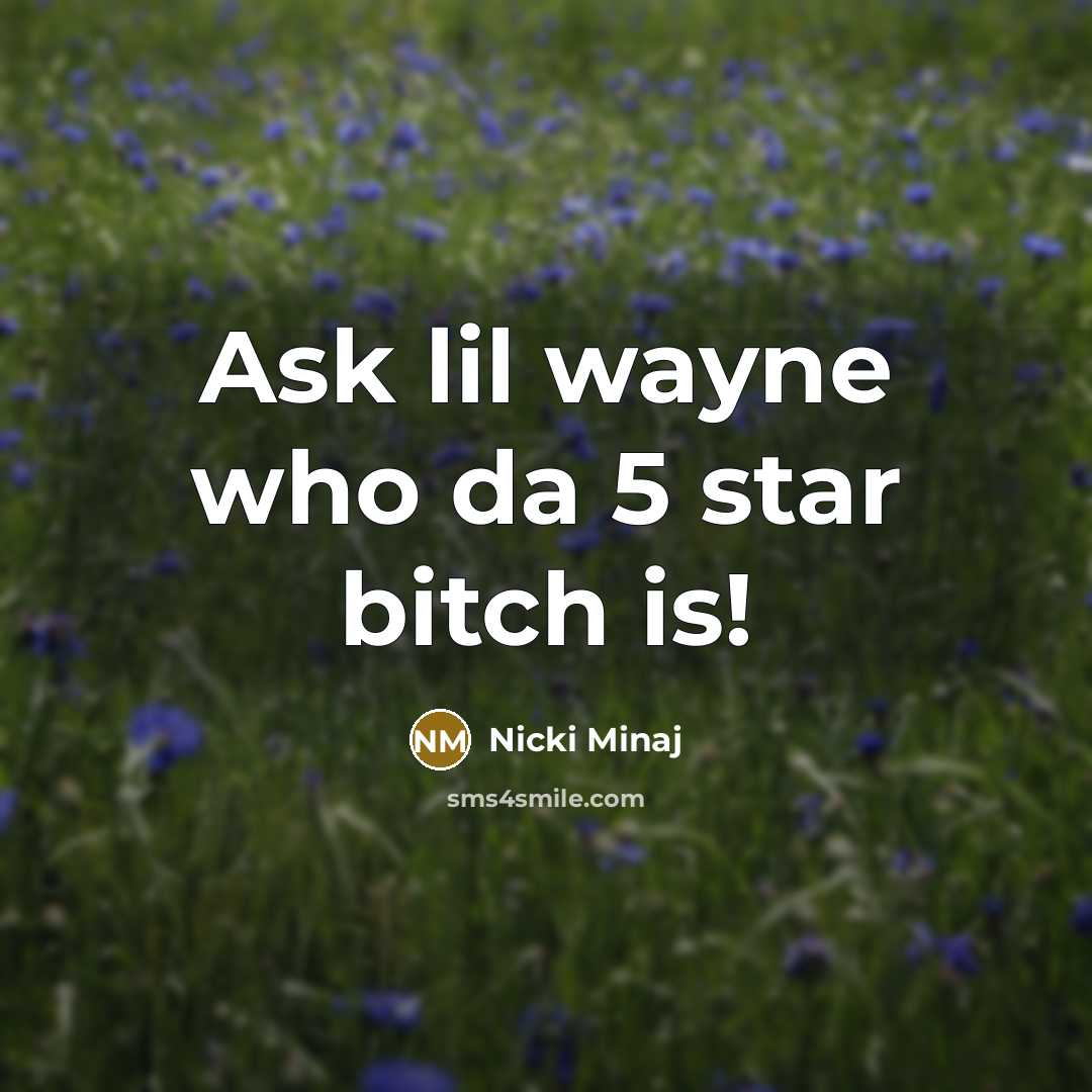 “Ask lil wayne who da 5 star bitch is!” quote by Nicki Minaj