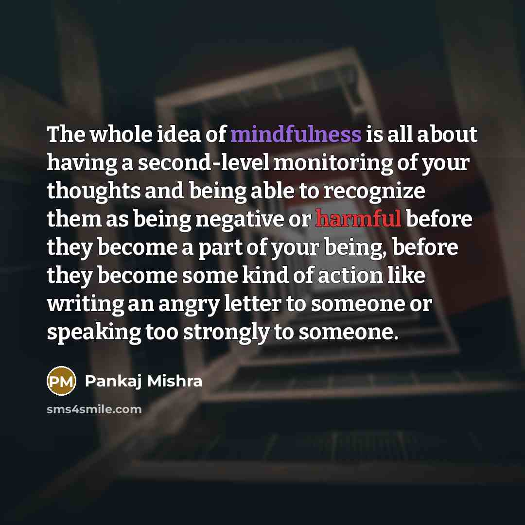 “The whole idea of mindfulness is all about having a…” quote by Pankaj Mishra