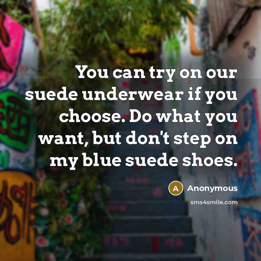 “You can try on our suede underwear if you choose.…” quote by Anonymous