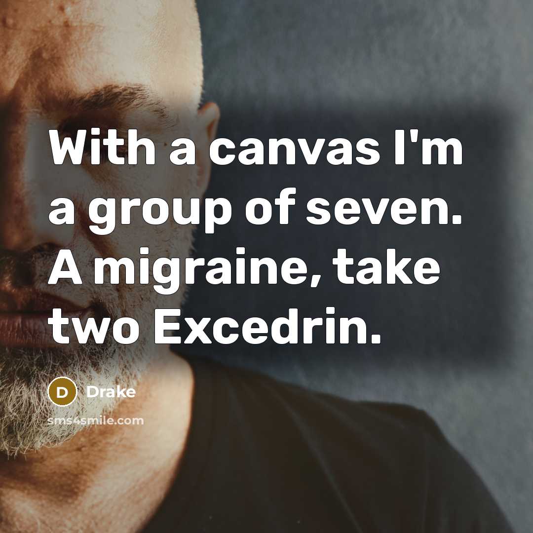 “With a canvas I'm a group of seven. A migraine,…” quote by Drake