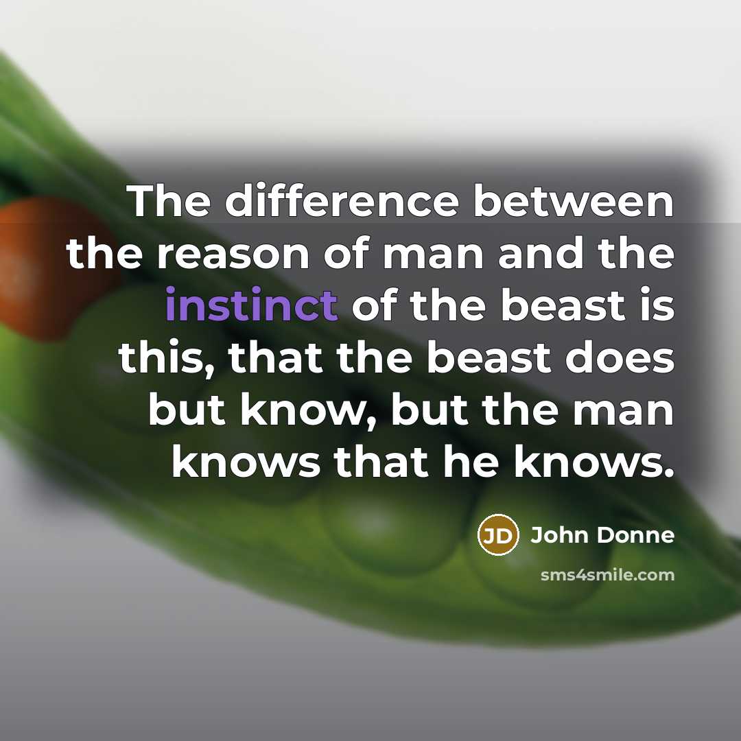 “The difference between the reason of man and the instinct…” quote by John Donne