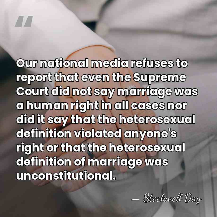 Our national media refuses to report that even the Supreme Court did&hellip; - Stockwell Day