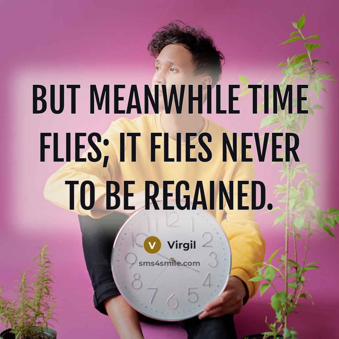 “But meanwhile time flies; it flies never to be regained.” quote by Virgil