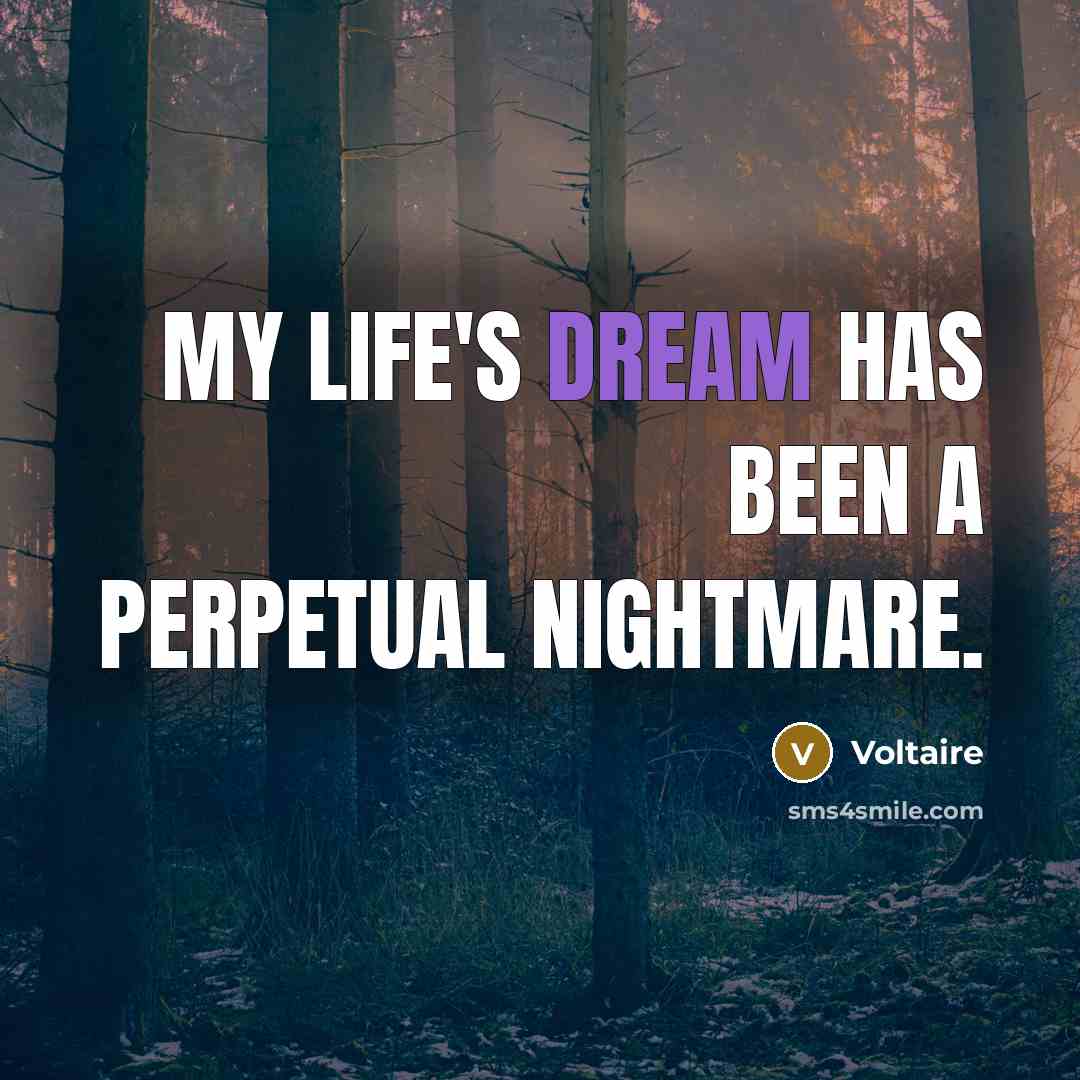 “My life's dream has been a perpetual nightmare.…” quote by Voltaire
