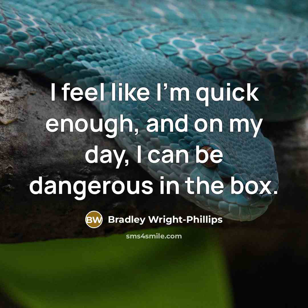 “I feel like I'm quick enough, and on my day,…” quote by Bradley Wright-Phillips