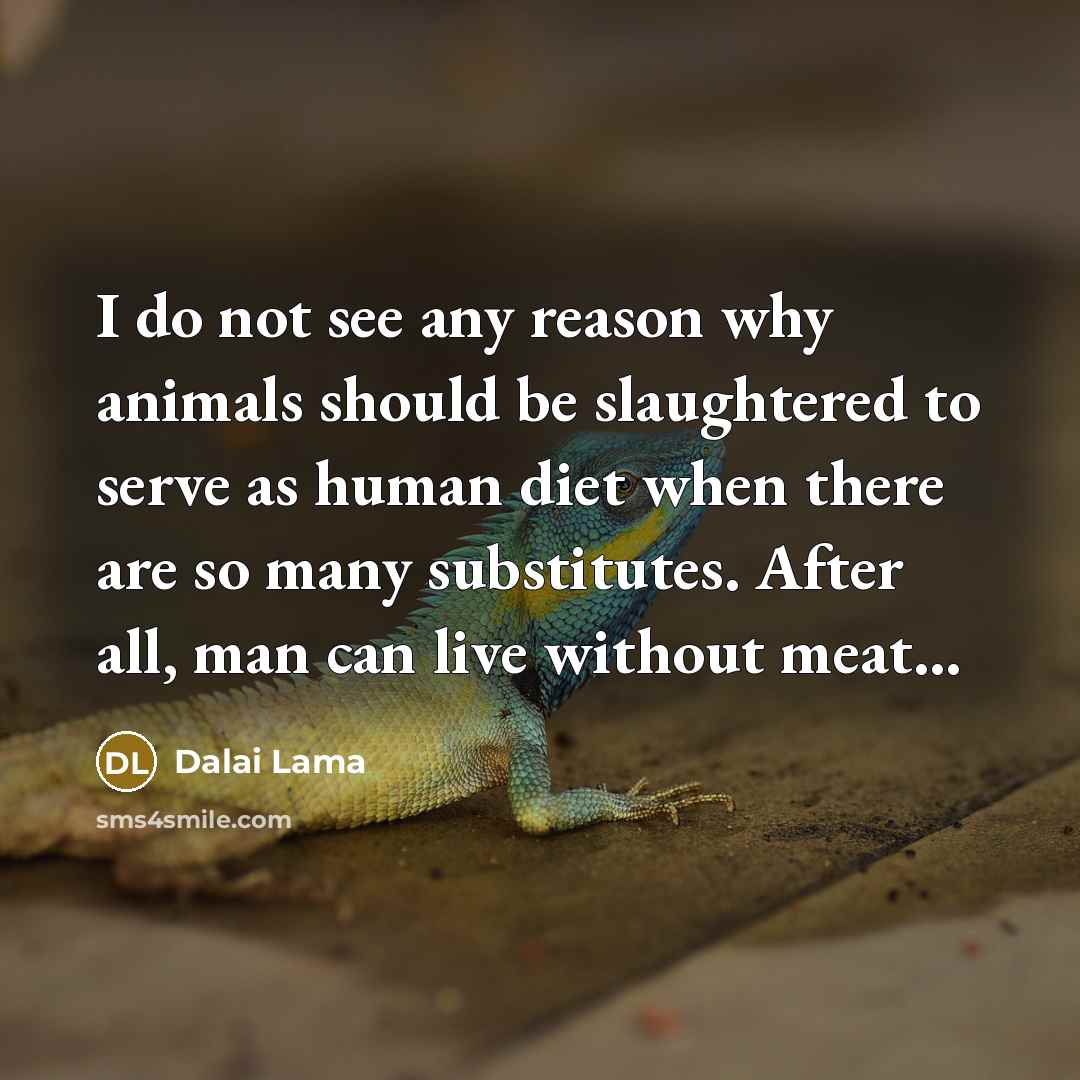 “I do not see any reason why animals should be…” quote by Dalai Lama