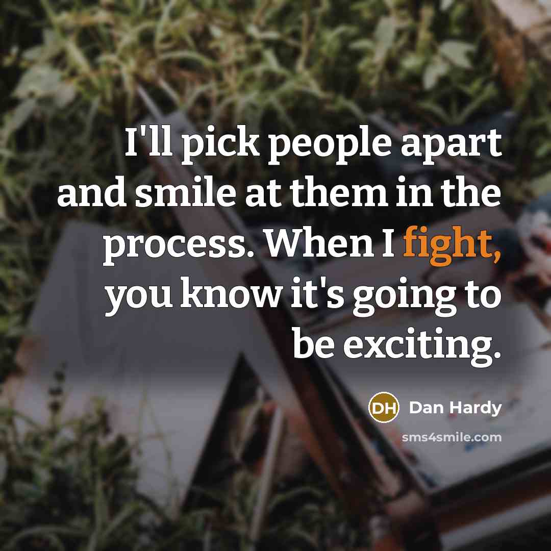 “I'll pick people apart and smile at them in the…” quote by Dan Hardy