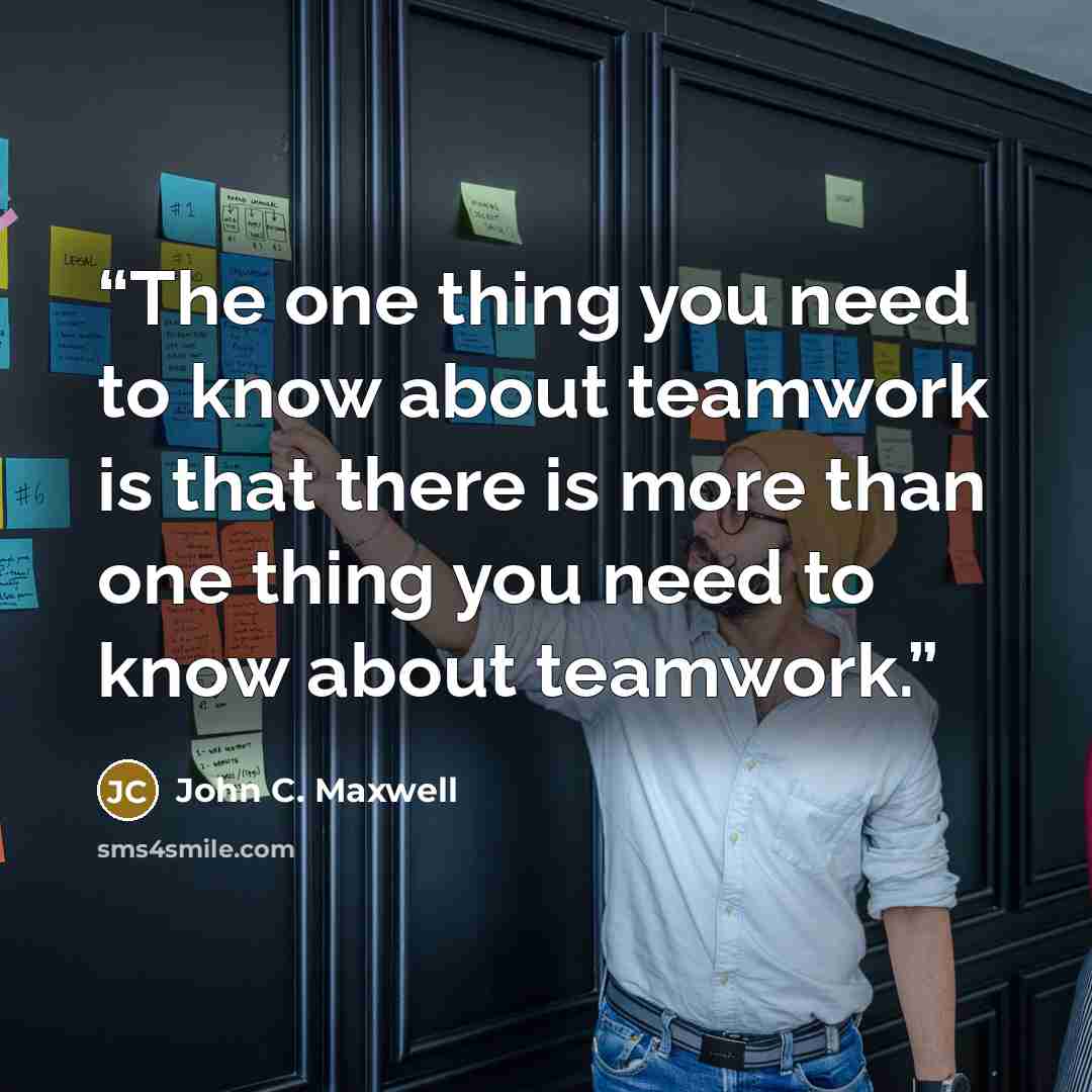 “The one thing you need to know about teamwork is that there is more than one thing you need to know about teamwork.” quote by John C. Maxwell