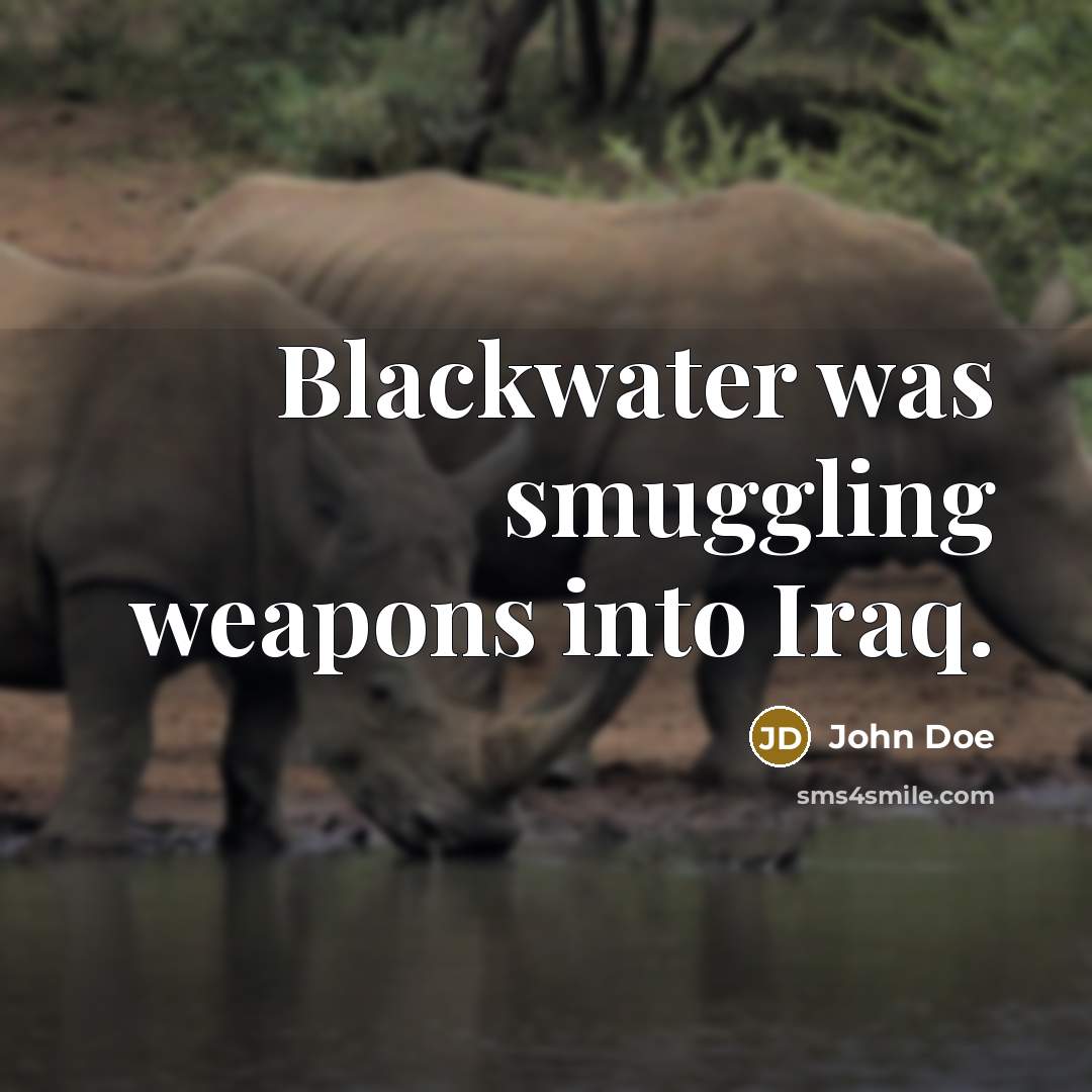 “Blackwater was smuggling weapons into Iraq.…” quote by John Doe