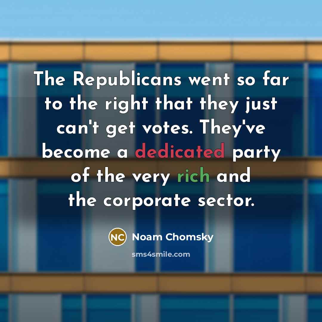 “The Republicans went so far to the right that they…” quote by Noam Chomsky