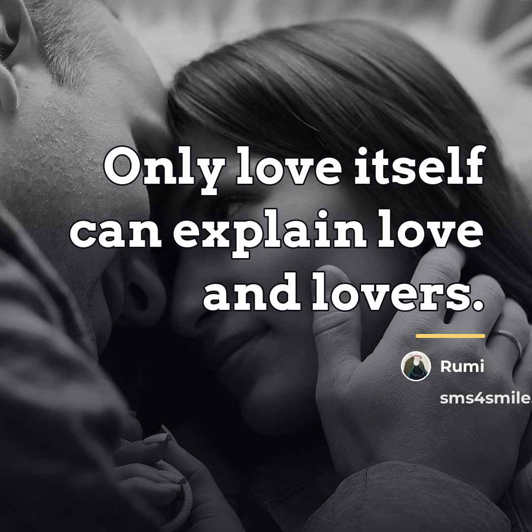 “Only love itself can explain love and lovers.…” quote by Rumi