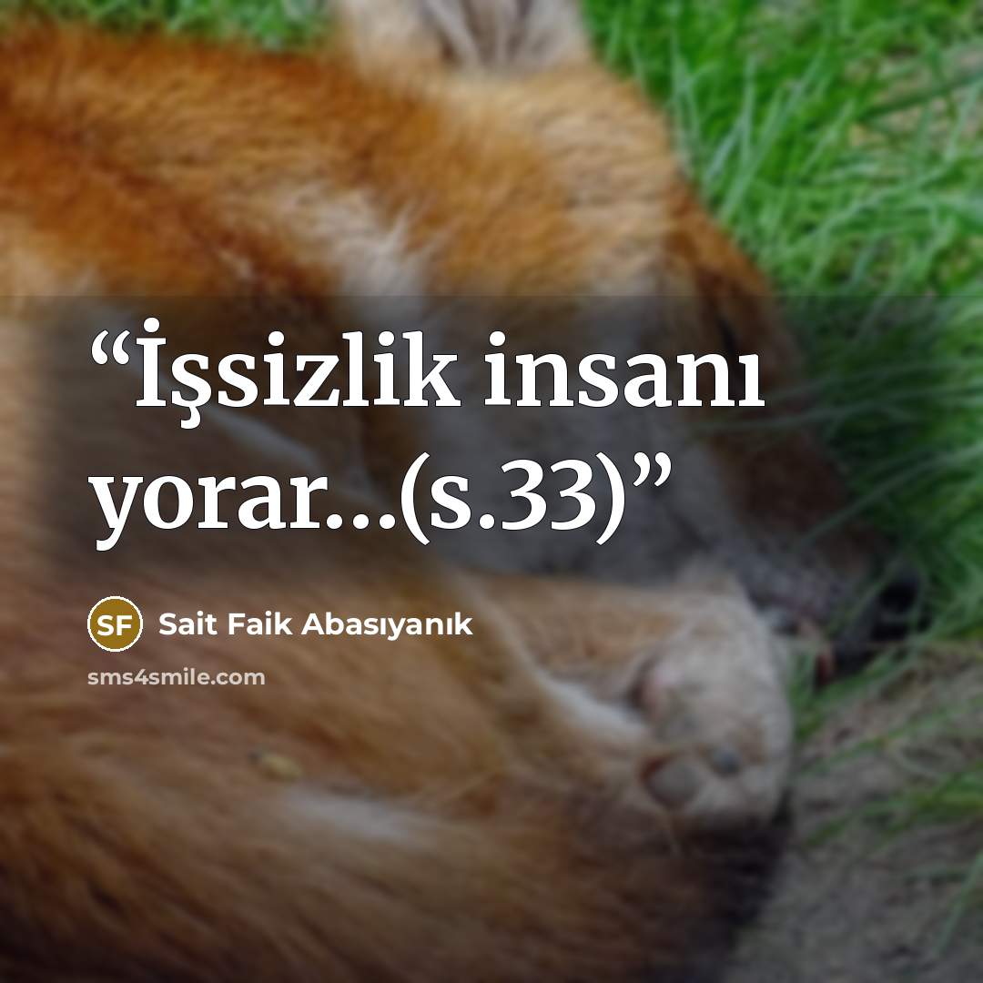 “İşsizlik insanı yorar…(s.33)” quote by Sait Faik Abasıyanık