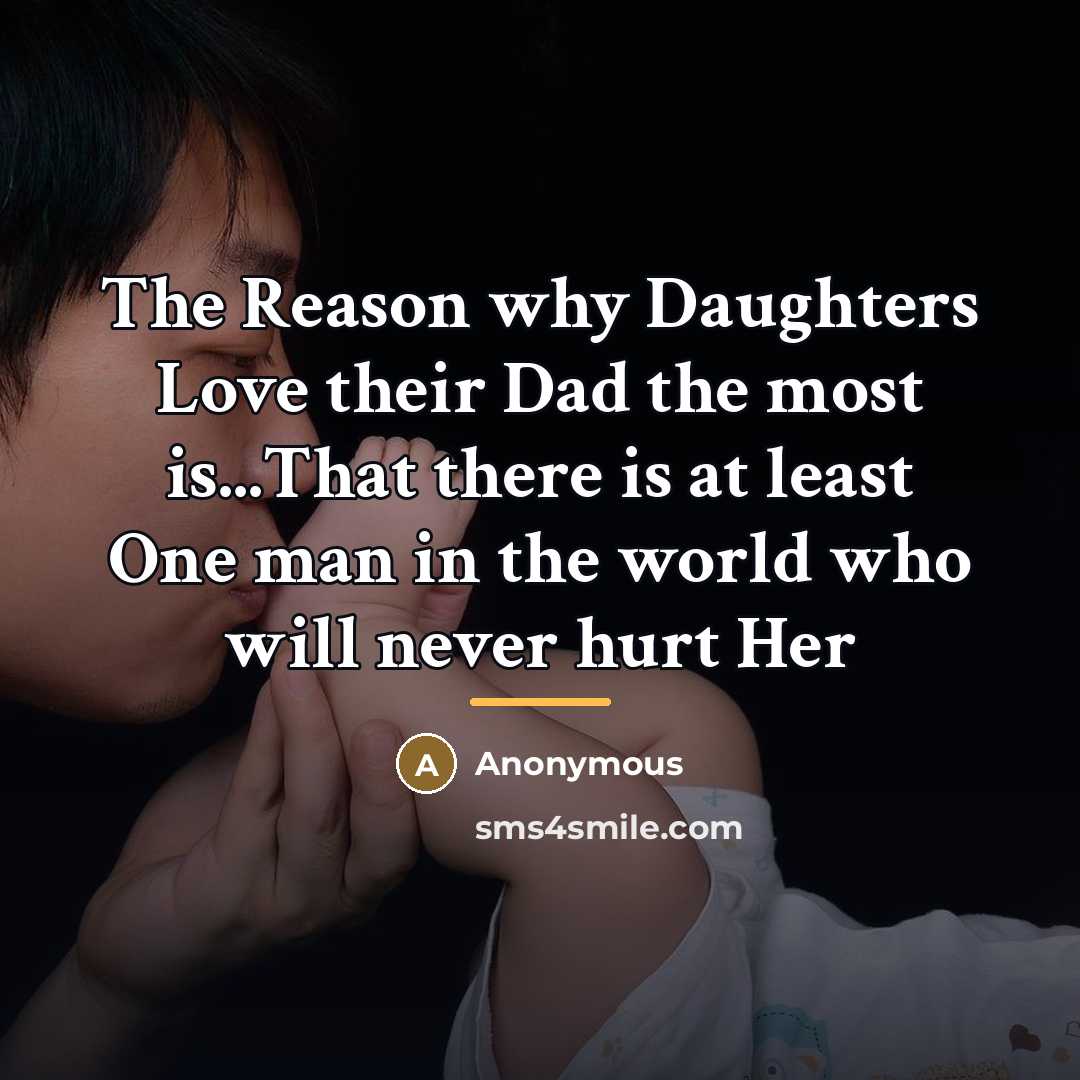 “The Reason why Daughters Love their Dad the most is...That…” quote by Anonymous