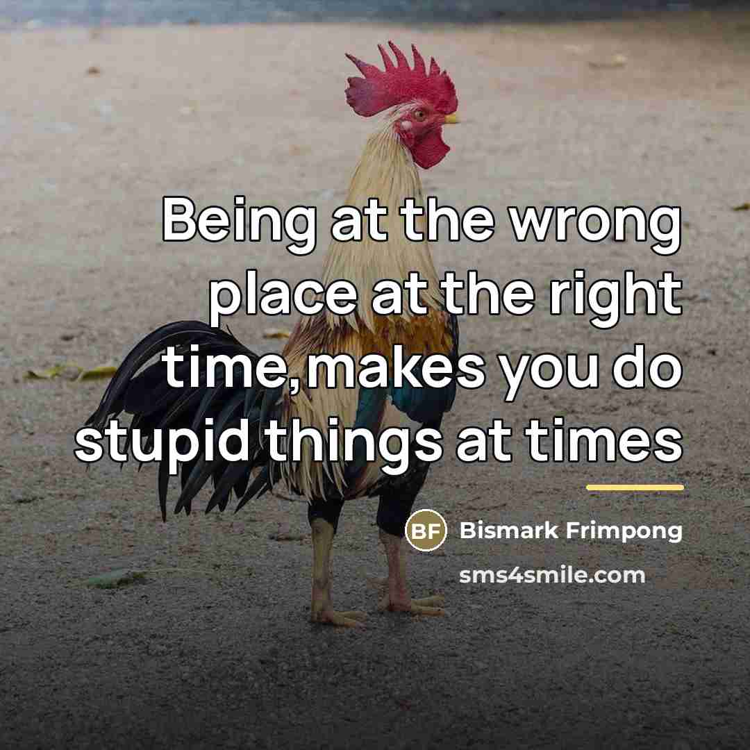 “Being at the wrong place at the right time,makes you…” quote by Bismark Frimpong