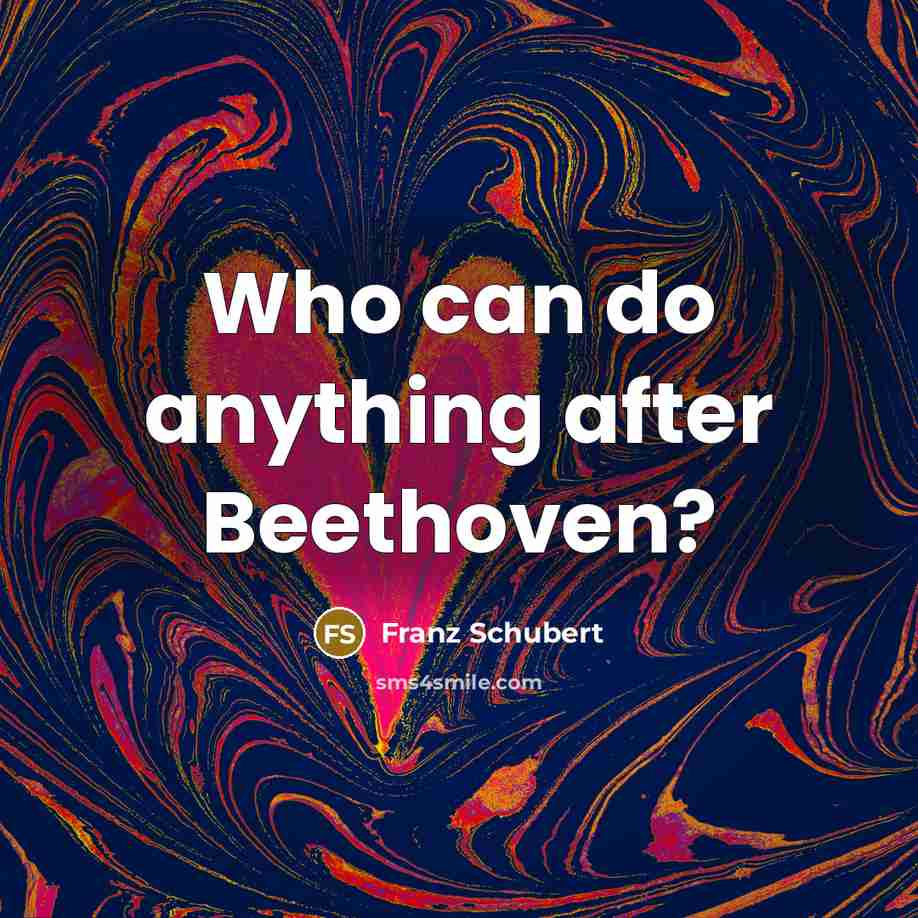 “Who can do anything after Beethoven?…” quote by Franz Schubert