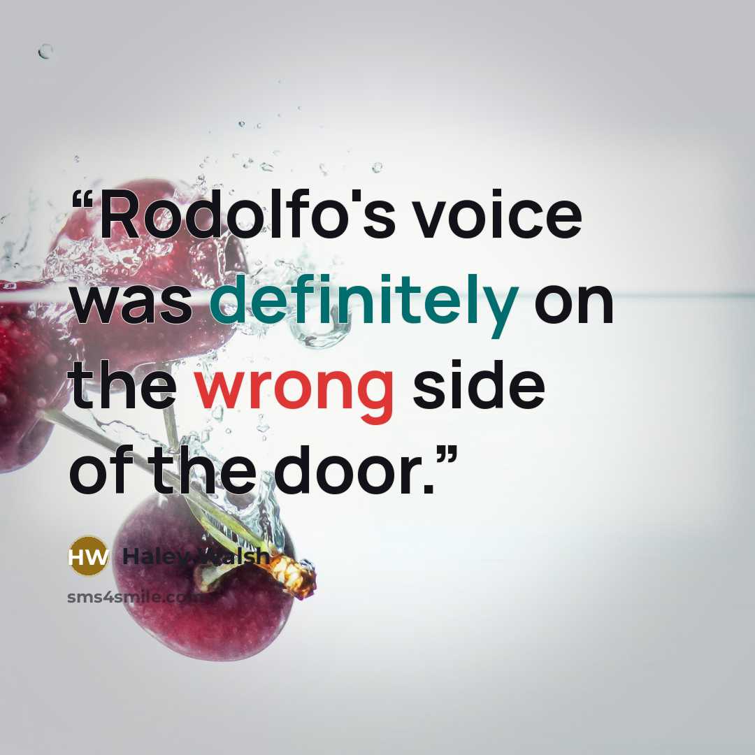 “Rodolfo's voice was definitely on the wrong side of the door.” quote by Haley Walsh