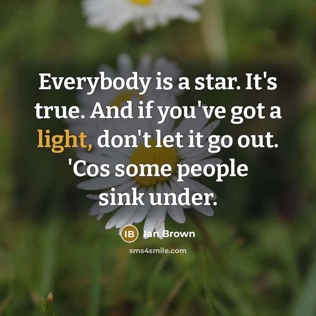 “Everybody is a star. It's true. And if you've got…” quote by Ian Brown