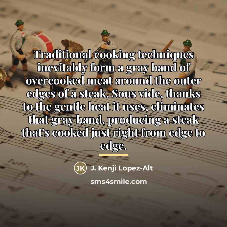 “Traditional cooking techniques inevitably form a gray band of overcooked…” quote by J. Kenji Lopez-Alt