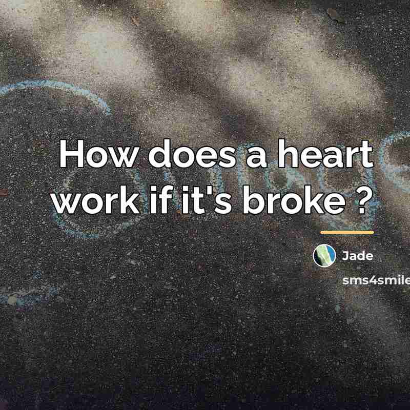 “How does a heart work if it's broke ?…” quote by Jade