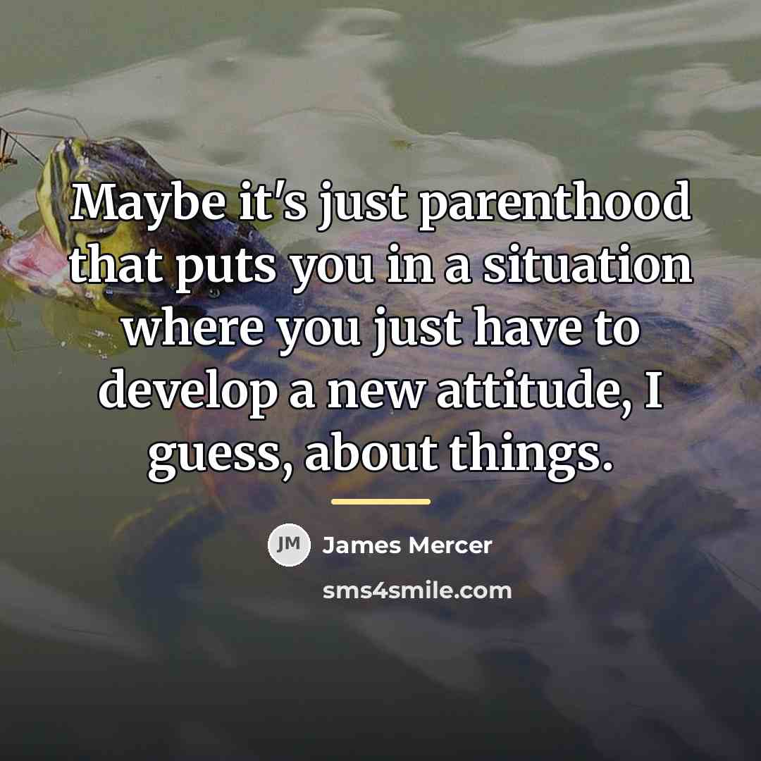 “Maybe it's just parenthood that puts you in a situation…” quote by James Mercer
