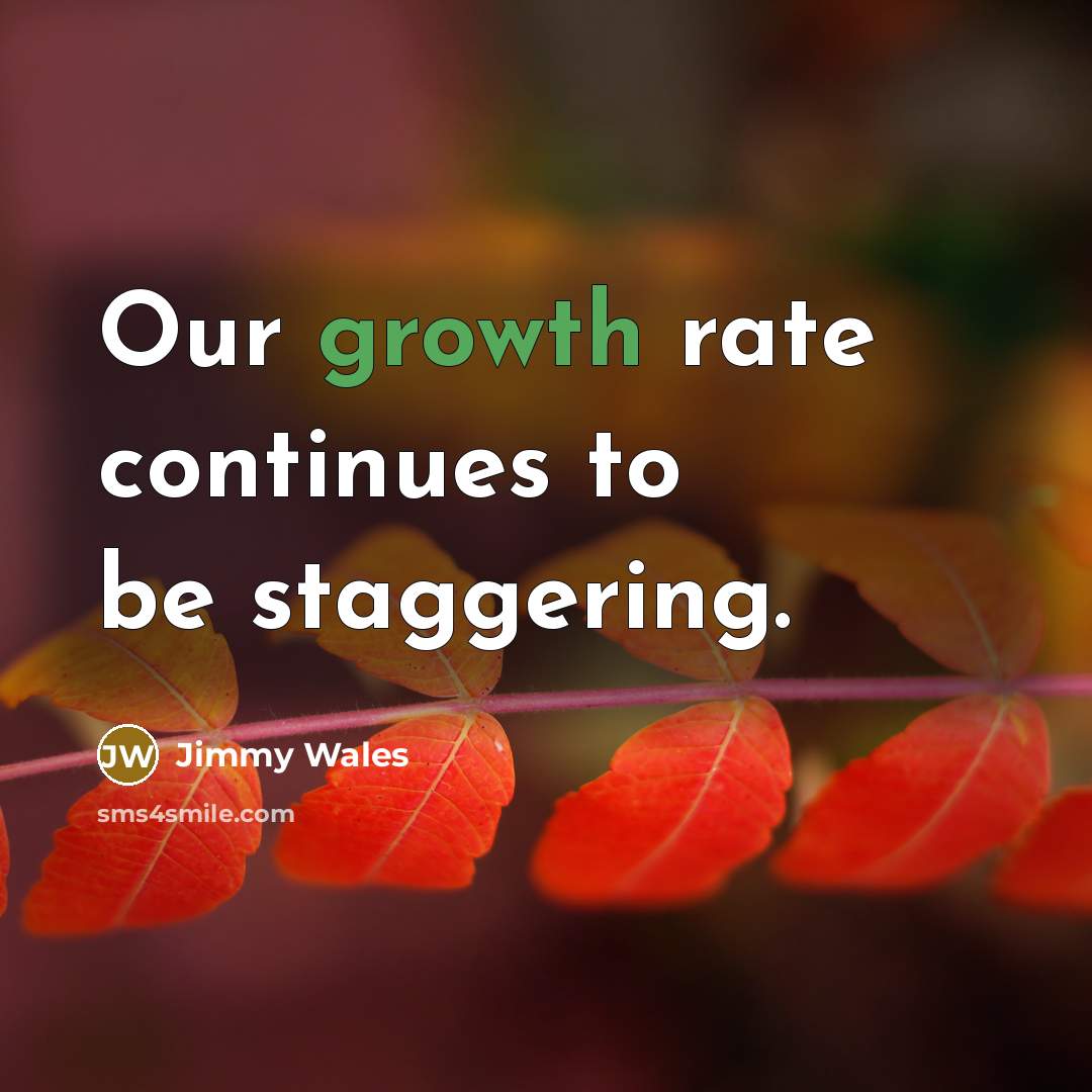“Our growth rate continues to be staggering.…” quote by Jimmy Wales