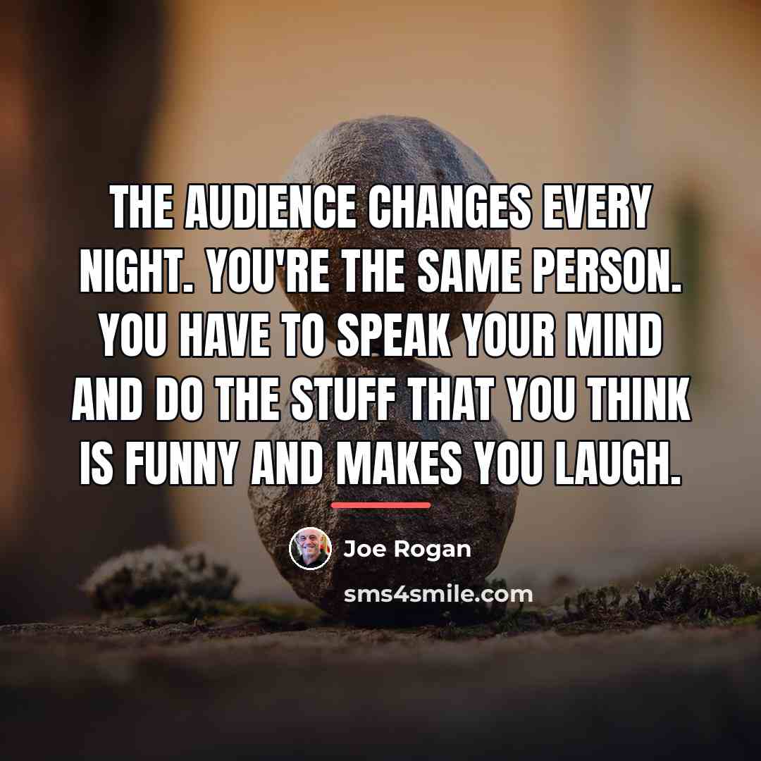 “The audience changes every night. You're the same person. You…” quote by Joe Rogan