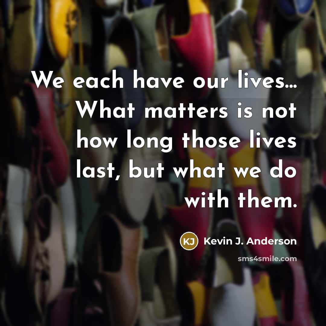 “We each have our lives... What matters is not how…” quote by Kevin J. Anderson