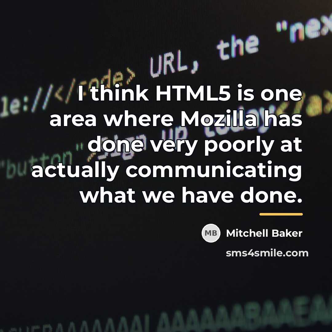 “I think HTML5 is one area where Mozilla has done…” quote by Mitchell Baker