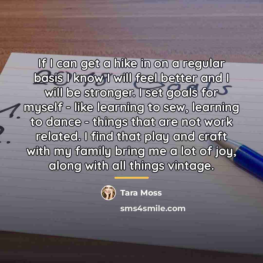 “If I can get a hike in on a regular…” quote by Tara Moss
