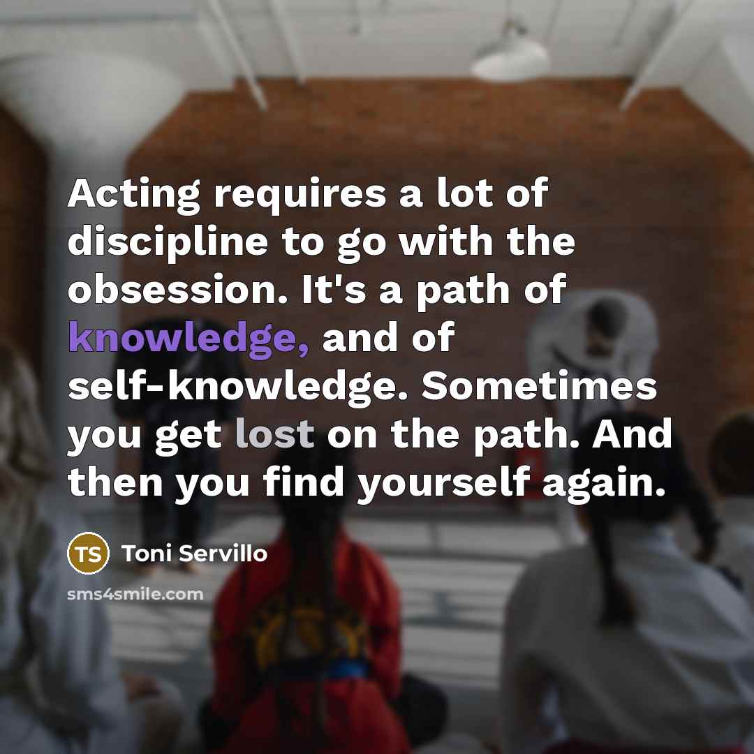 “Acting requires a lot of discipline to go with the…” quote by Toni Servillo