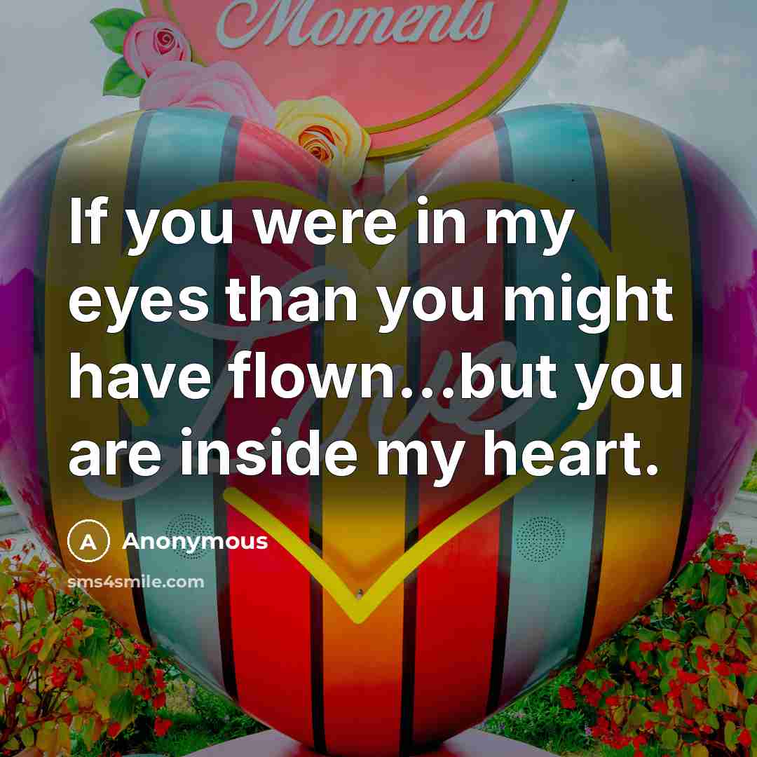 “If you were in my eyes than you might have…” quote by Anonymous