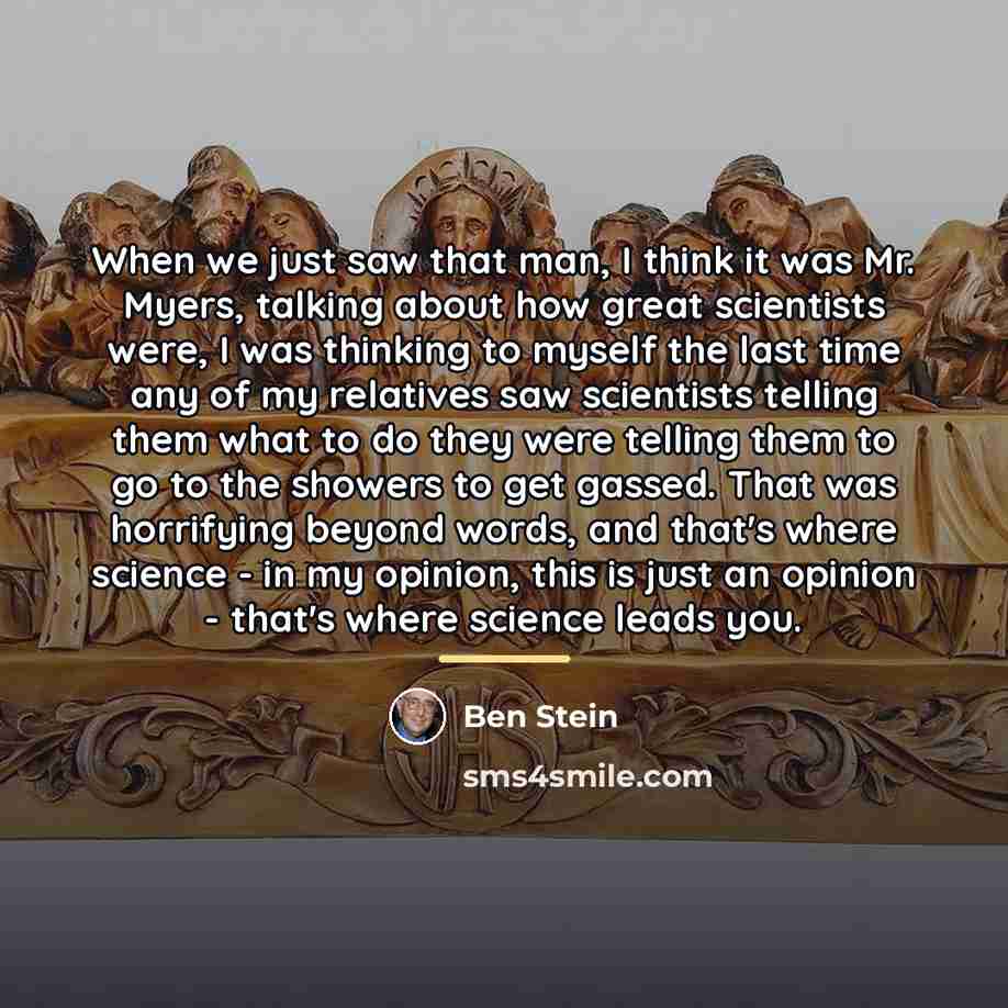 “When we just saw that man, I think it was…” quote by Ben Stein