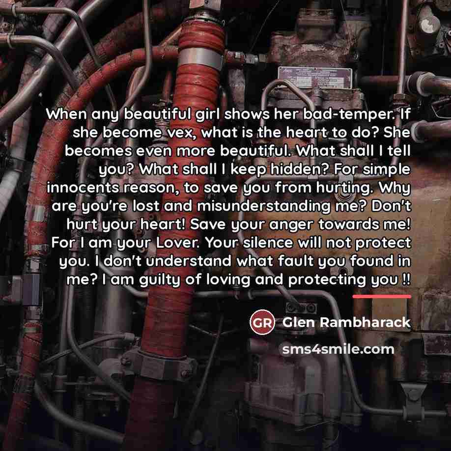 “When any beautiful girl shows her bad-temper. If she become…” quote by Glen Rambharack