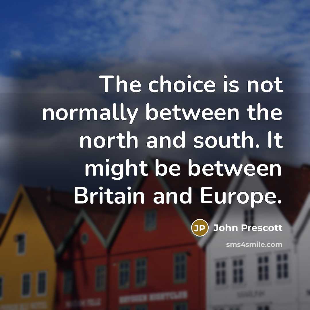 “The choice is not normally between the north and south.…” quote by John Prescott
