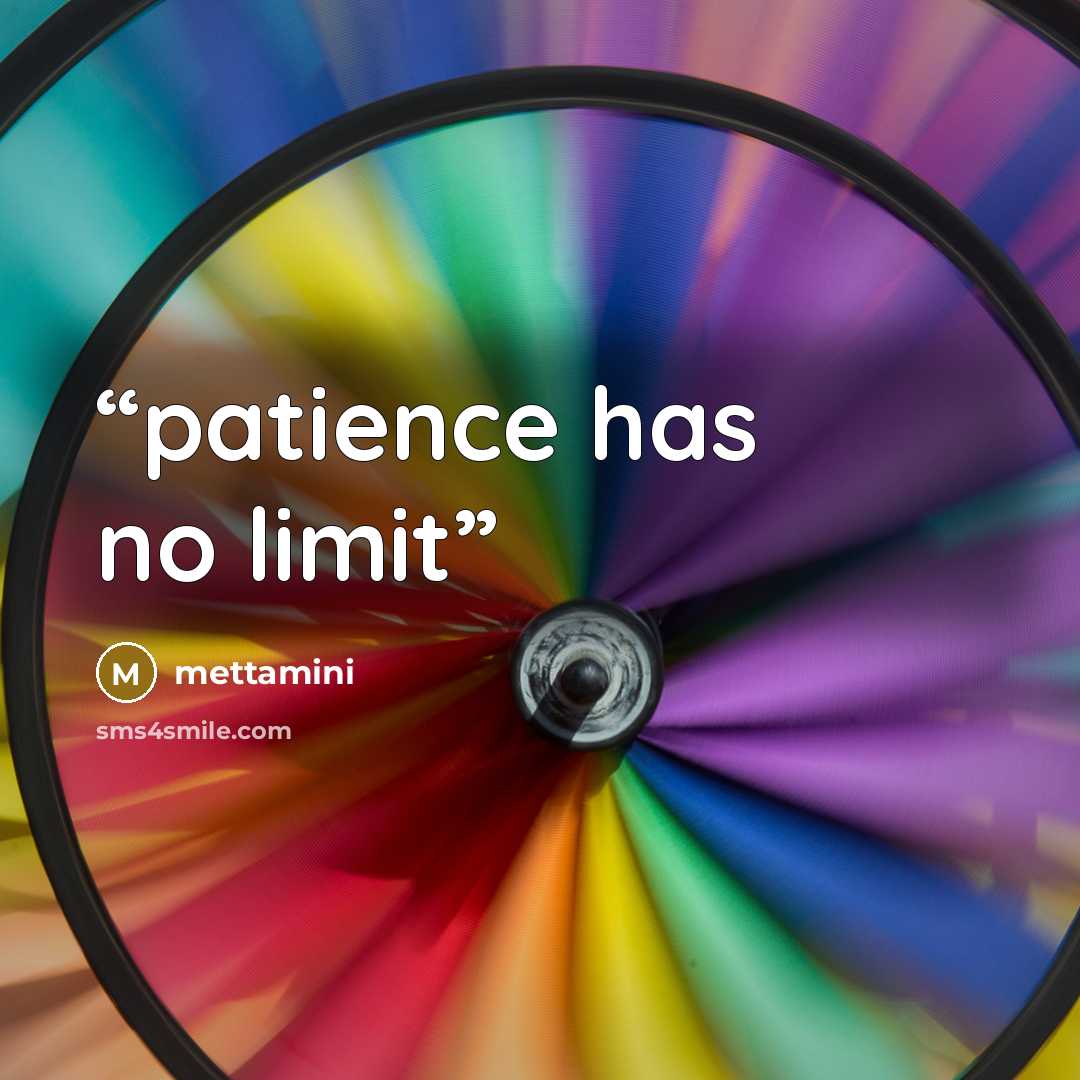 “patience has no limit” quote by mettamini