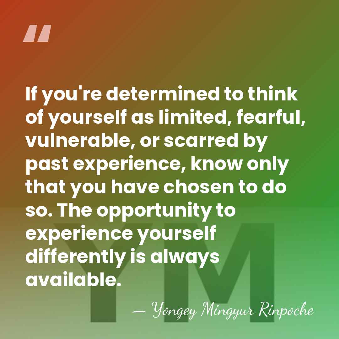 If you're determined to think of yourself as limited, fearful, vulnerable, or&hellip; - Yongey Mingyur Rinpoche
