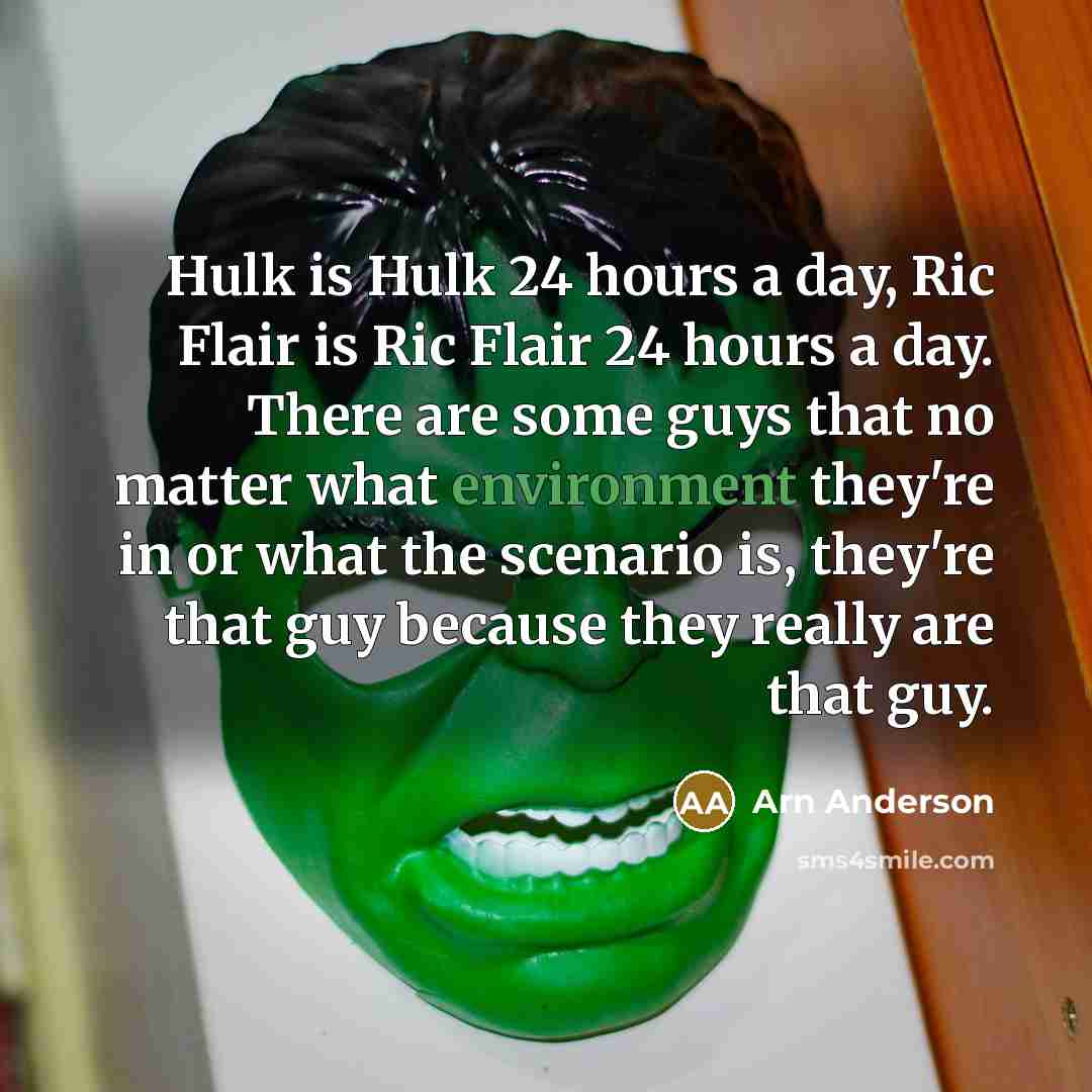 “Hulk is Hulk 24 hours a day, Ric Flair is…” quote by Arn Anderson