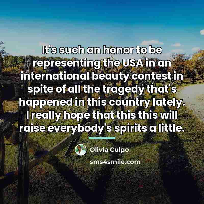 “It's such an honor to be representing the USA in…” quote by Olivia Culpo