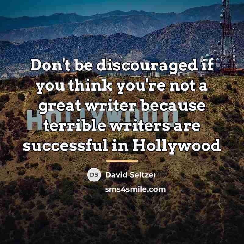 “Don't be discouraged if you think you're not a great…” quote by David Seltzer