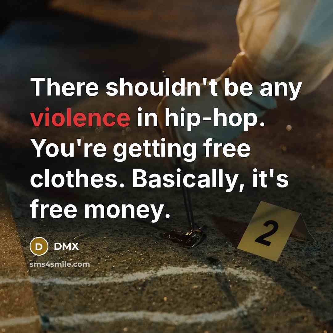 “There shouldn't be any violence in hip-hop. You're getting free…” quote by DMX