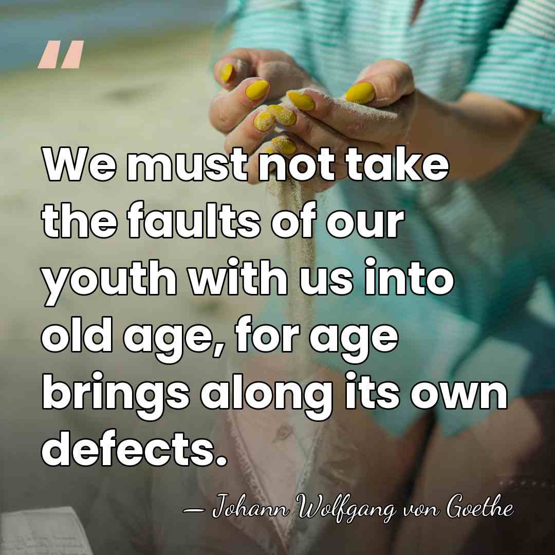 We must not take the faults of our youth with us into&hellip; - Johann Wolfgang von Goethe