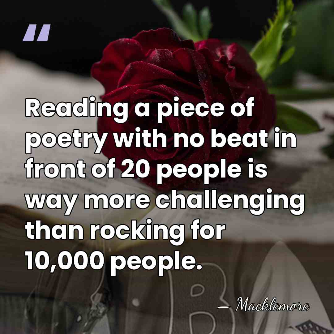 Reading a piece of poetry with no beat in front of 20&hellip; - Macklemore